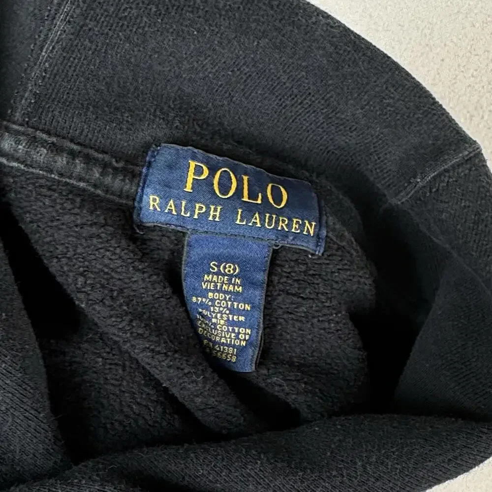 Vintage‎ Polo Ralph Lauren Boys Shawl Collar Sweater Small Size 8 Black Lux Soft